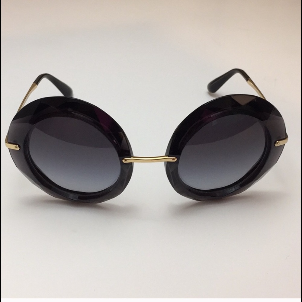 Dolce & Gabbana round black & gold sunglasses